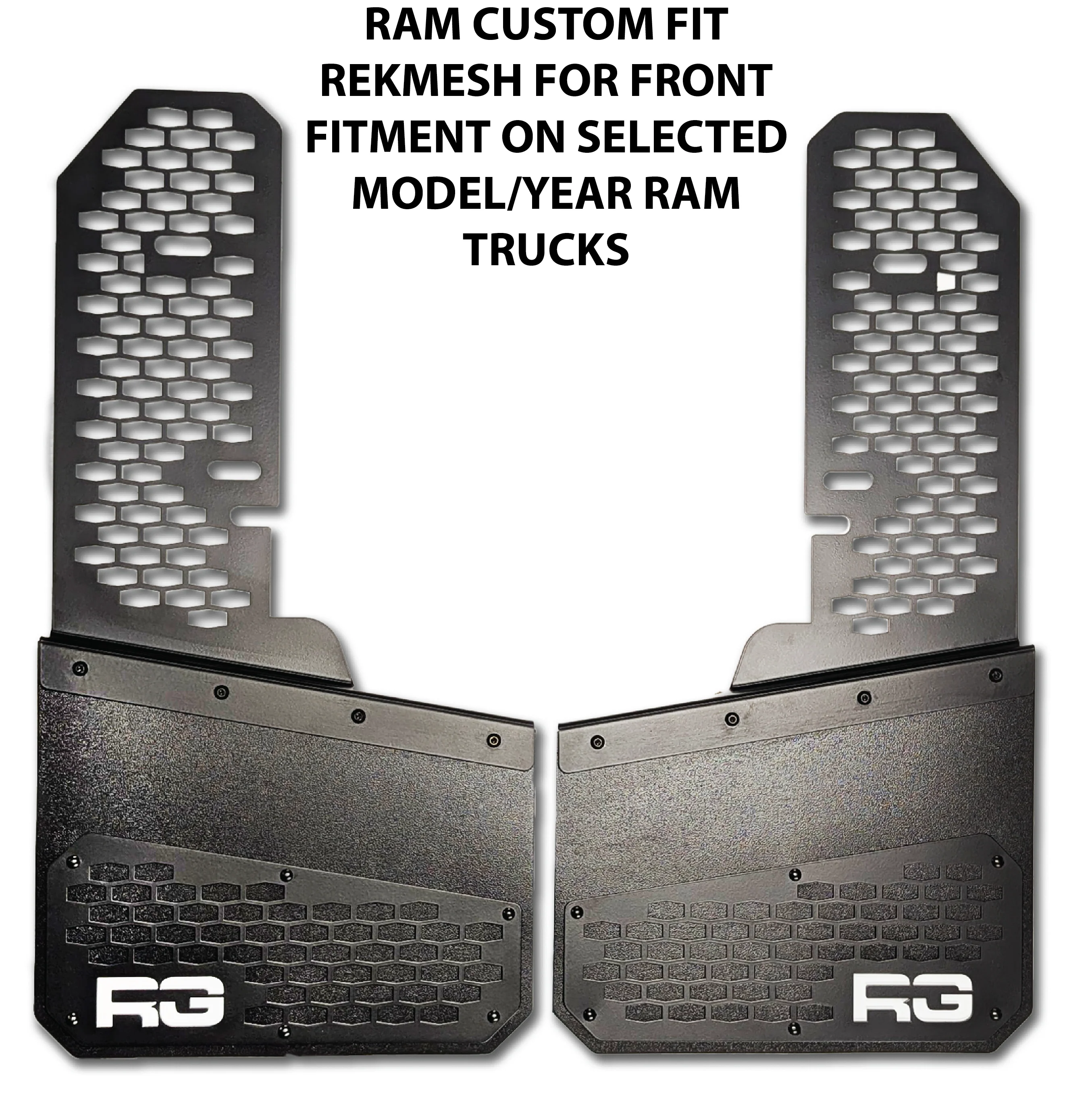 Ram Custom Fitting Rek Mesh Mud Flaps - Black on Black - Image 8